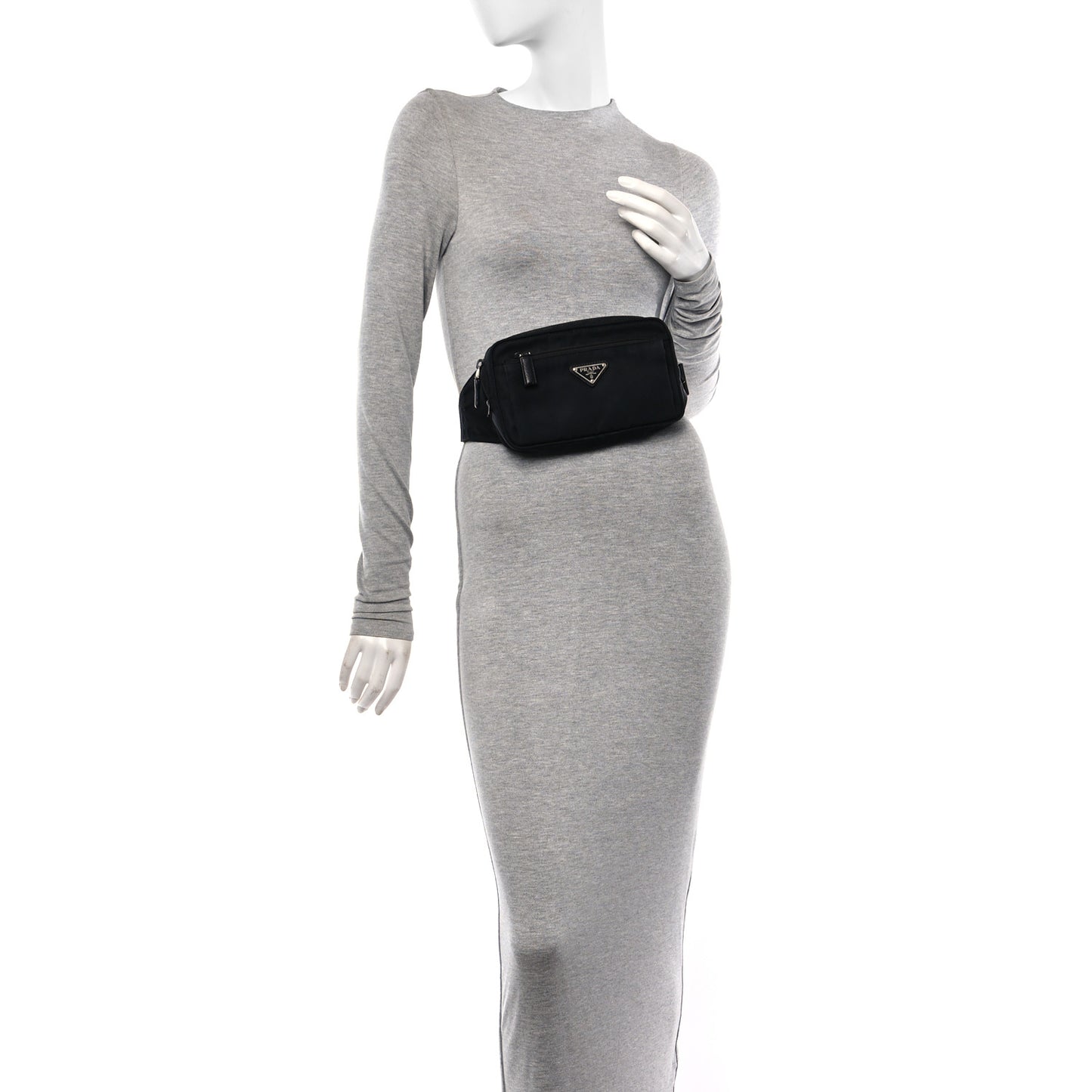 Tessuto Nylon Saffiano Belt Bag Black