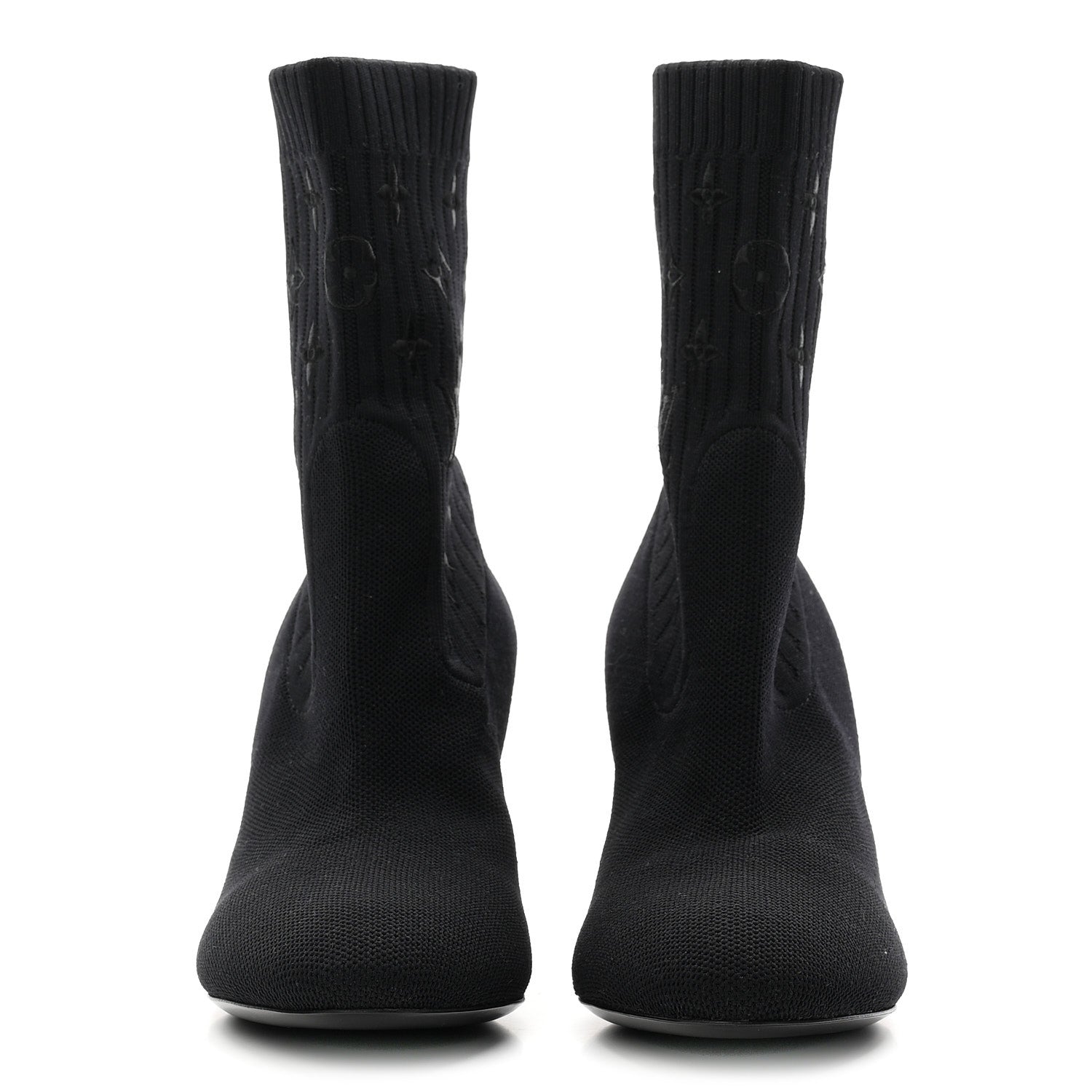 Louis Vuitton Monogram Stretch Fabric Silhouette Ankle Boots 38 Black 3 of 8