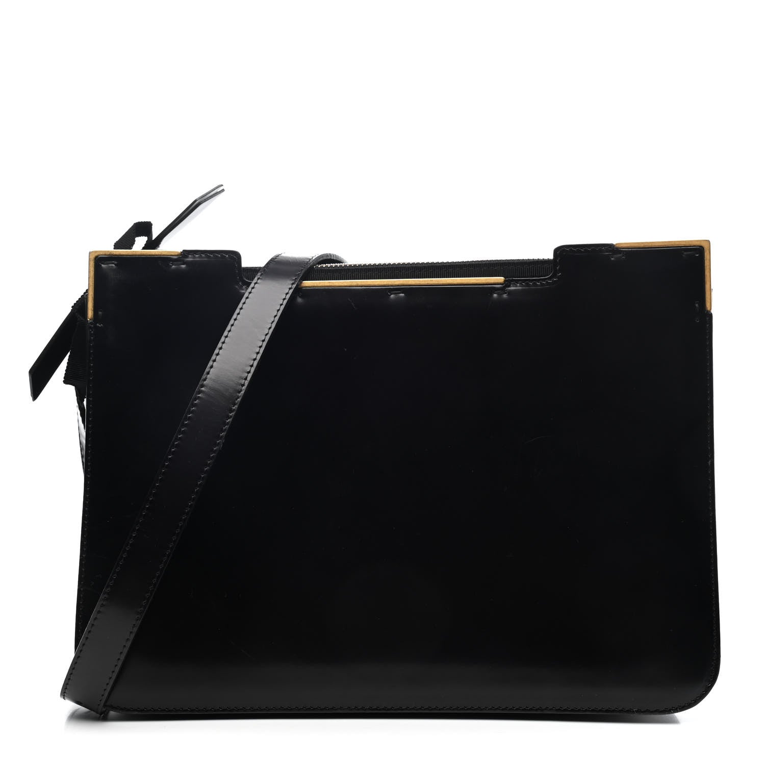 Lanvin Polished Calfskin Double Zipped Satchel Bleu Marine 1 of 4