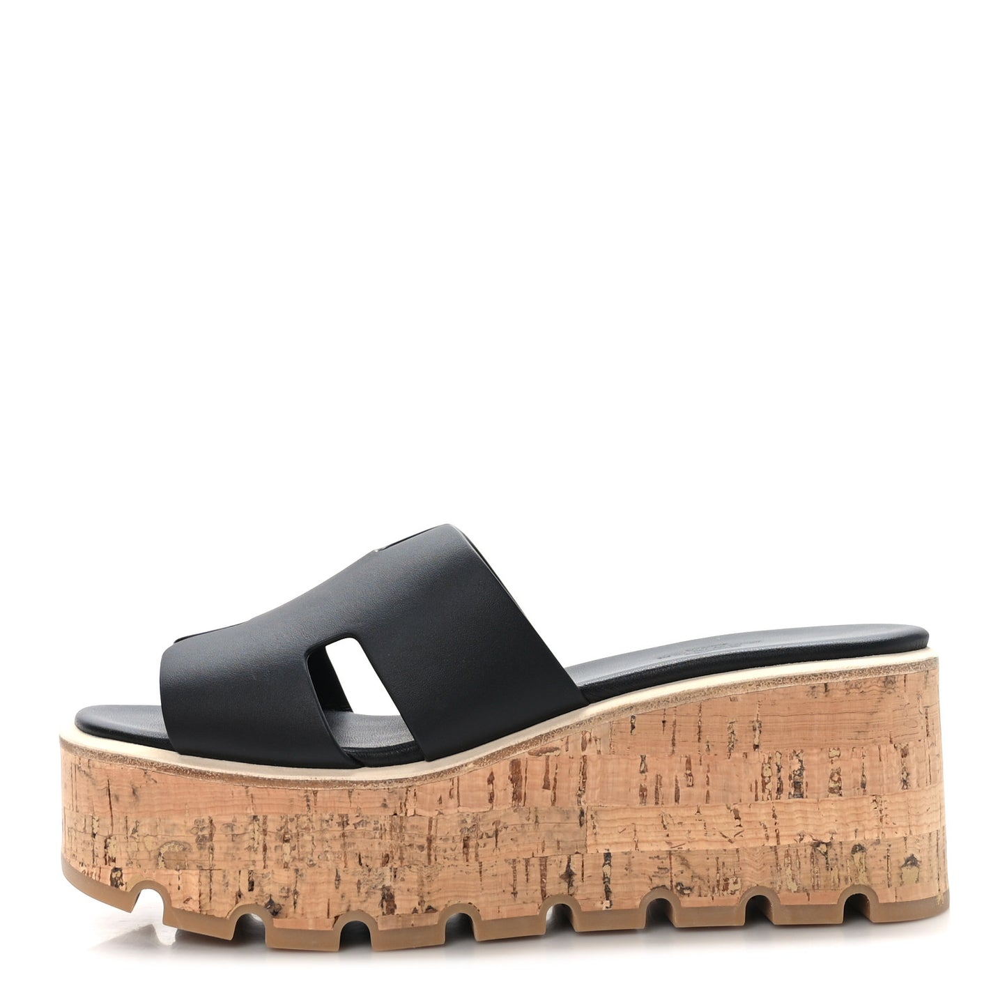 Calfskin Cork Eze 30 Sandals 37 Black