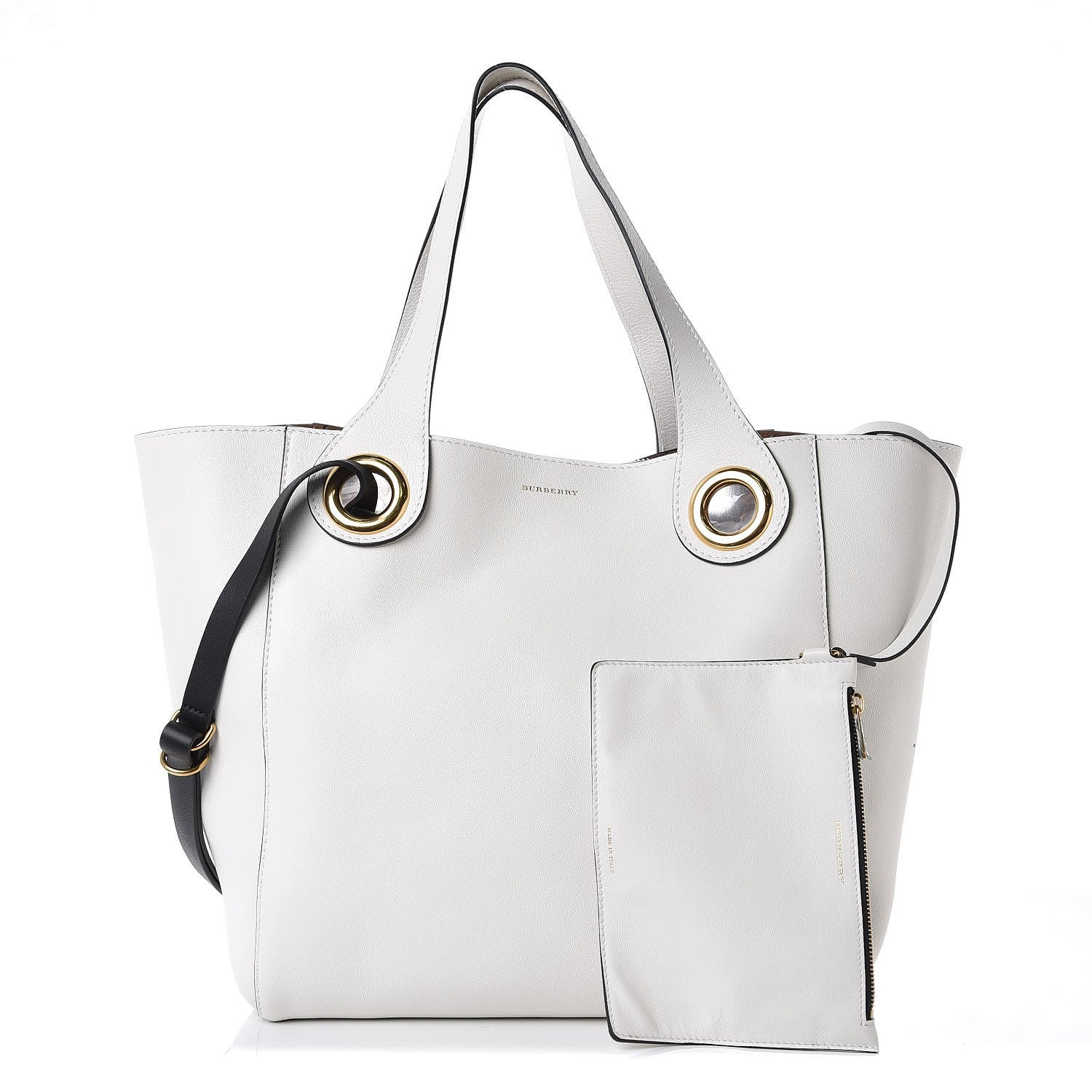 Burberry Calfskin Grommet Detail Tote White 3 of 8