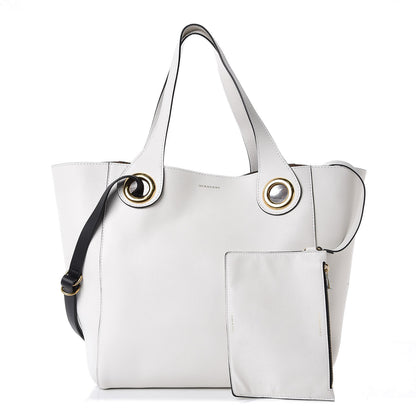 Burberry Calfskin Grommet Detail Tote White 3 of 8