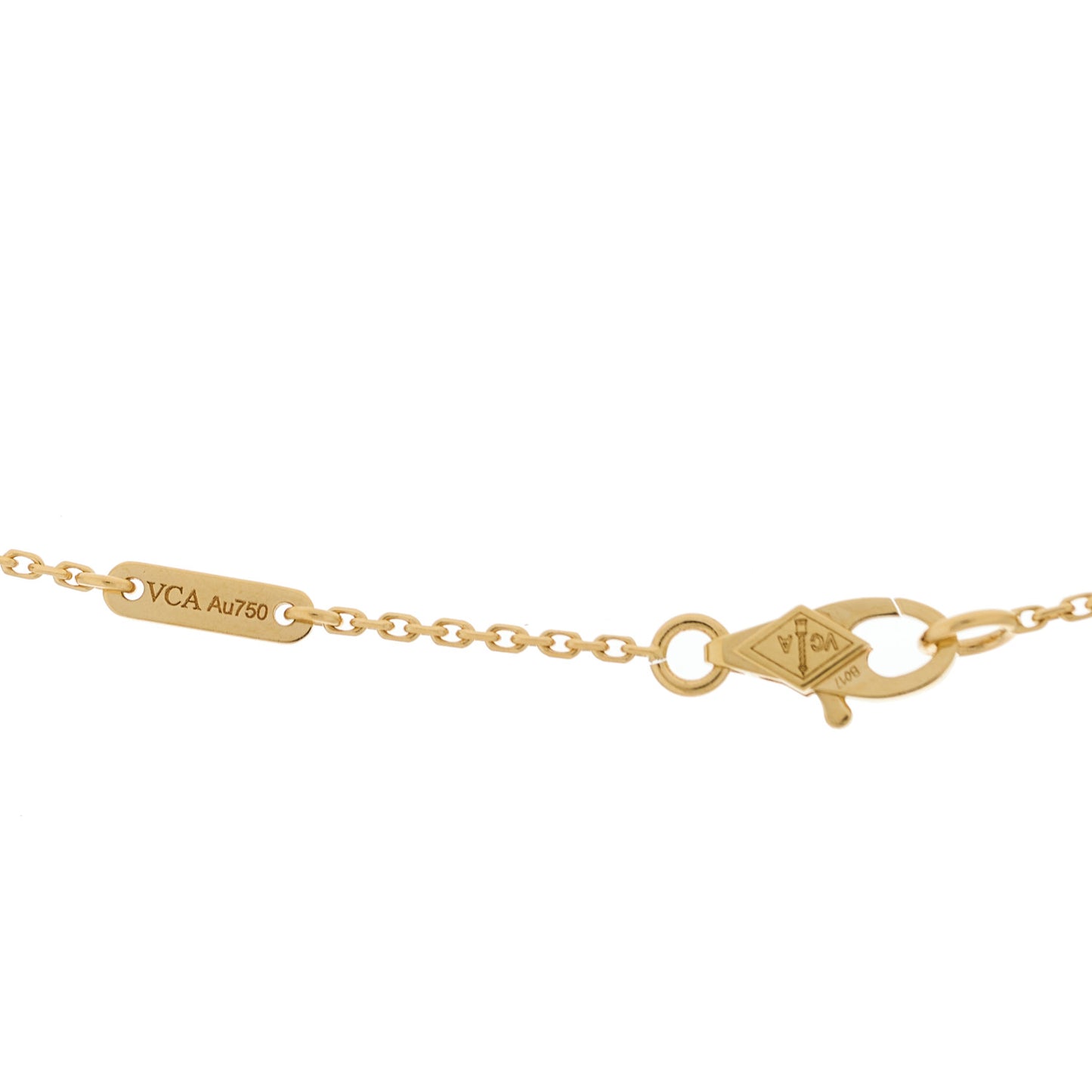 18K Yellow Gold Mother of Pearl Sweet Alhambra Pendant Necklace