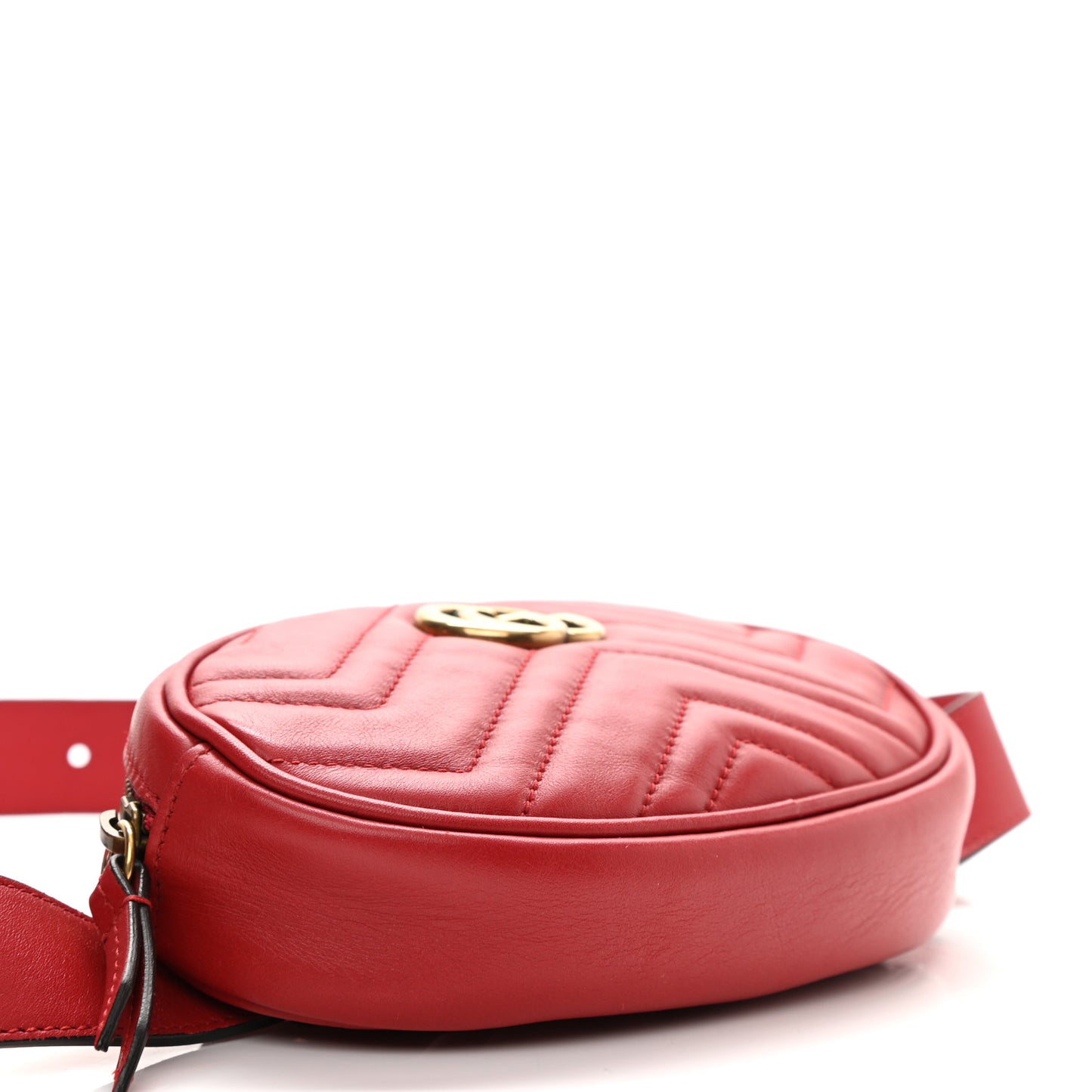 Calfskin Matelasse GG Marmont Belt Bag 85 34 Hibiscus Red