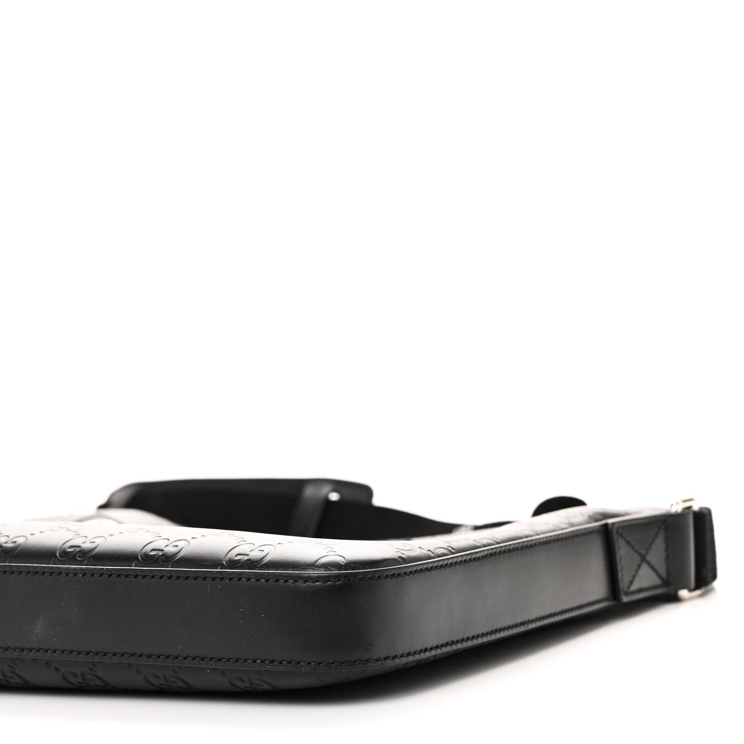 Gucci Guccissima Signature Medium Flat Messenger Bag Black 10 of 10