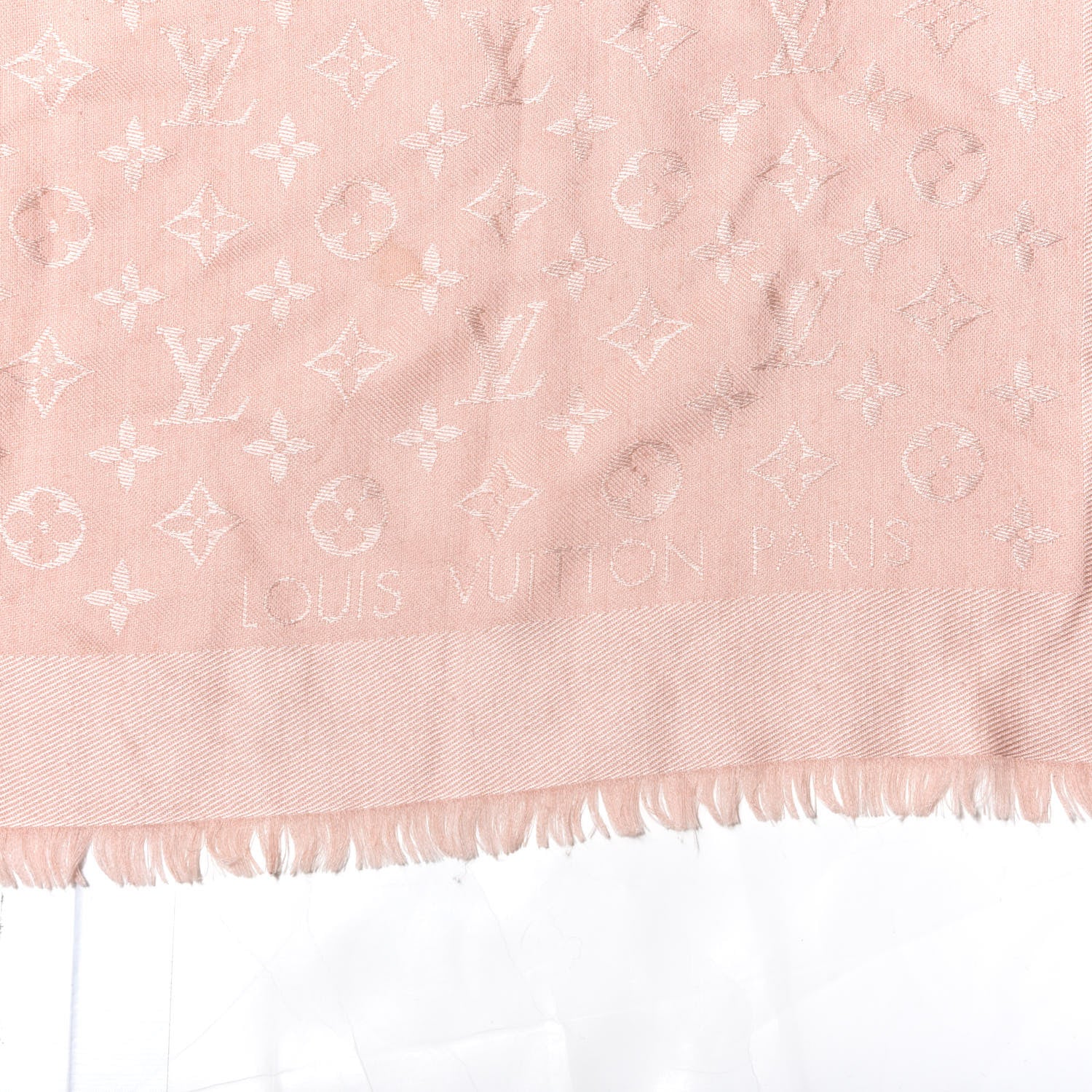 Louis Vuitton Silk Wool Monogram Shawl Rose 3 of 3