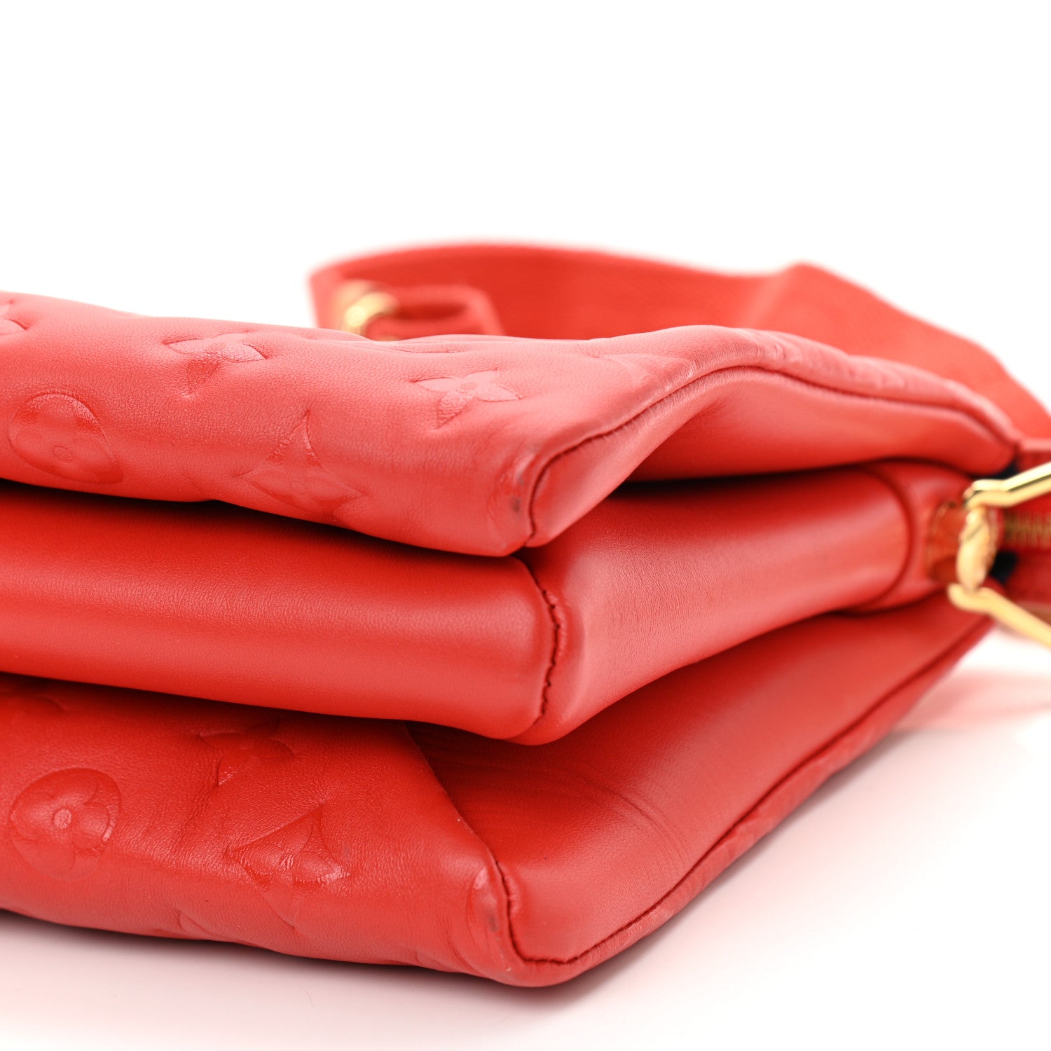 Louis Vuitton Lambskin Embossed Monogram Coussin PM Red 9 of 11