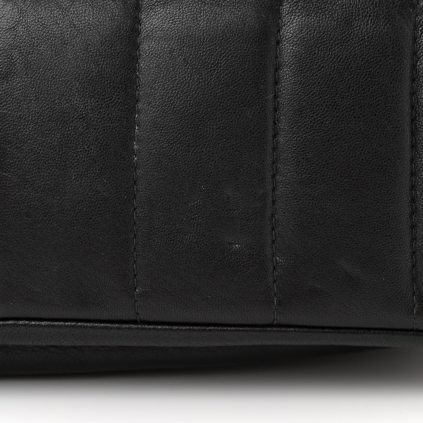 Lambskin Horizontal Quilt Jumbo Mademoiselle Flap Black