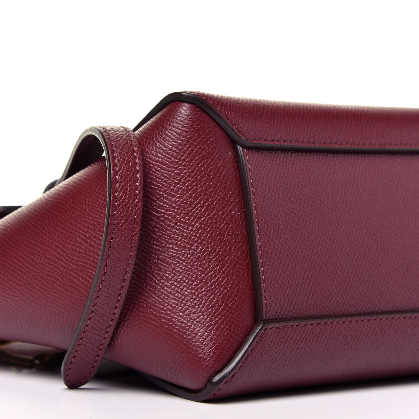 Grained Calfskin Nano Belt Bag Burgundy