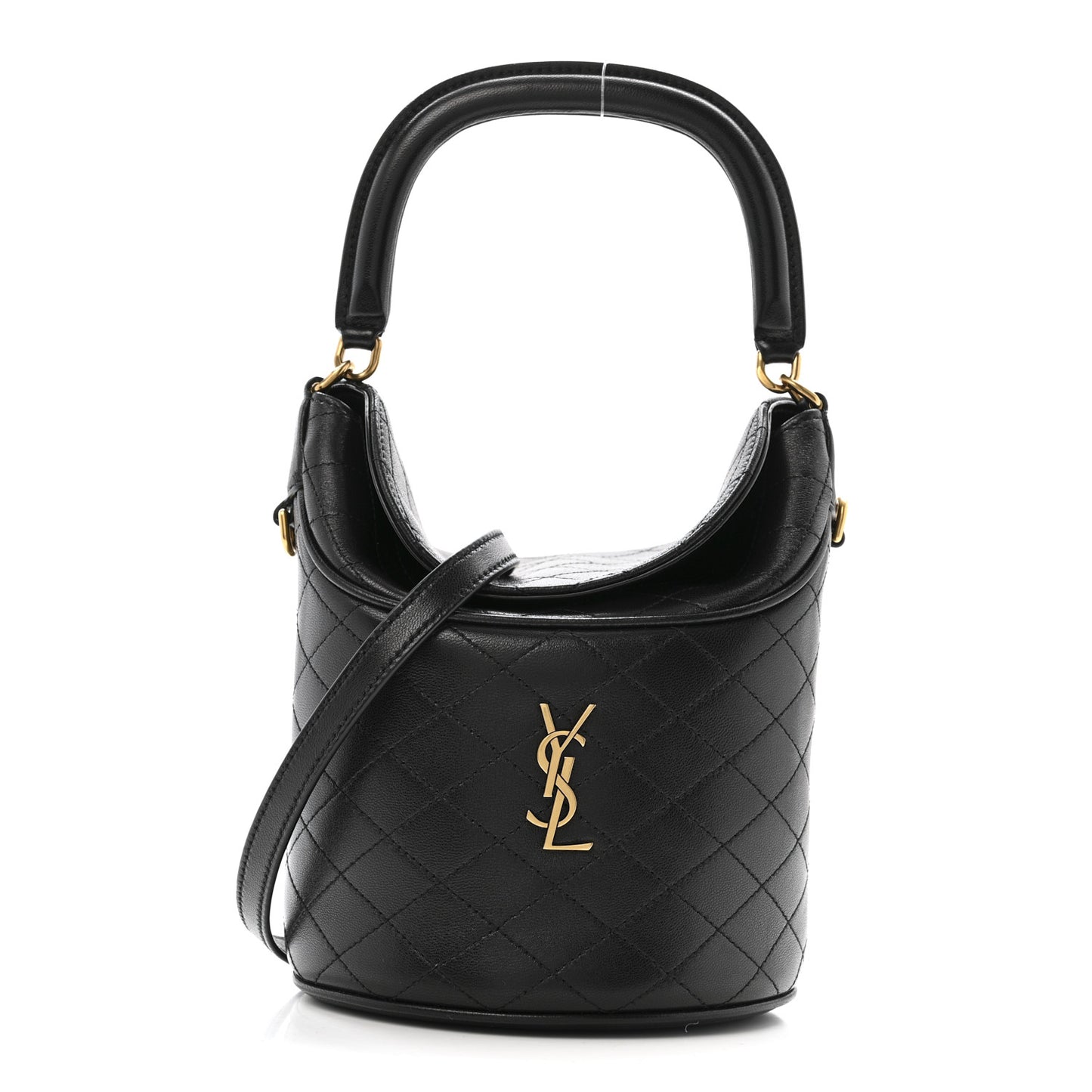Lambskin Gabby Mini Bucket Bag Black