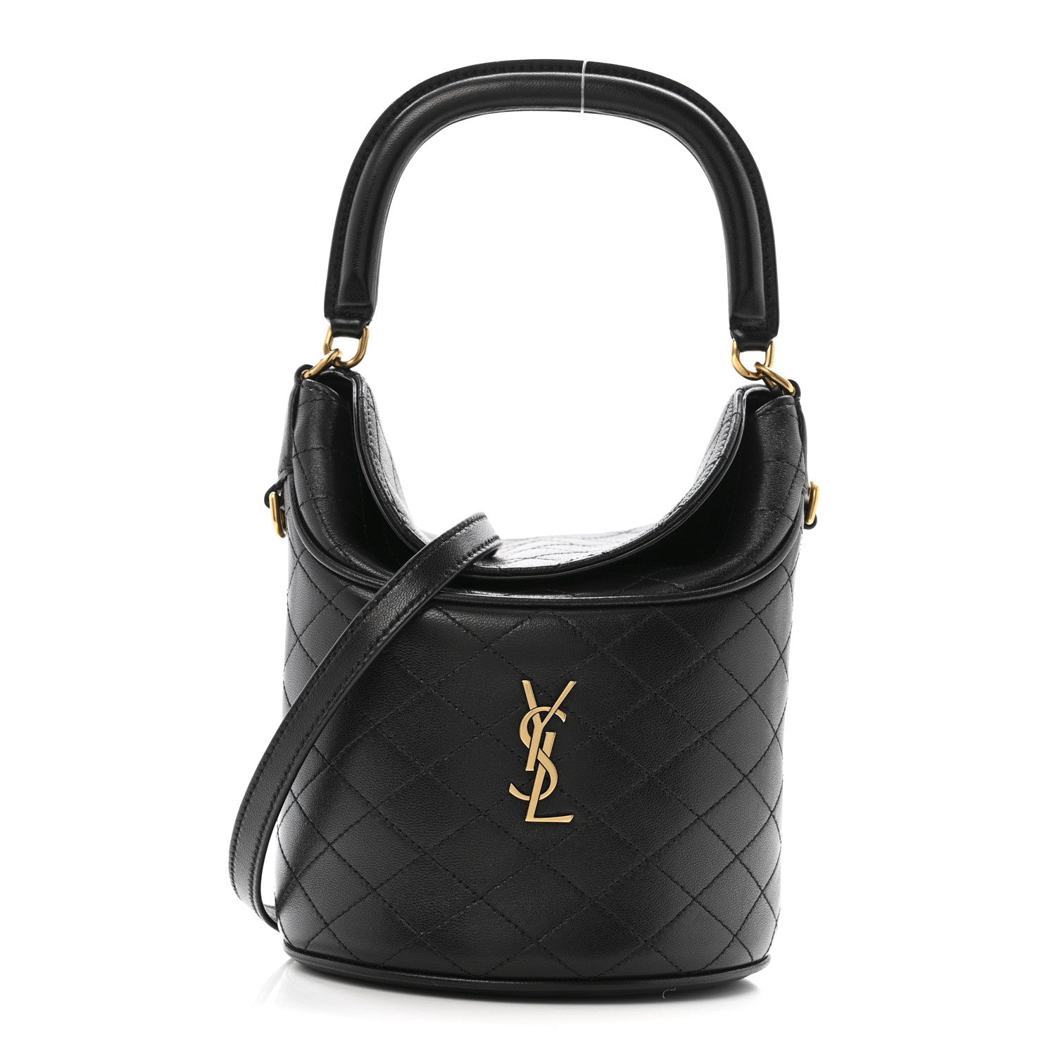 Saint Laurent Lambskin Gabby Mini Bucket Bag Black 1 of 11