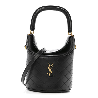 Saint Laurent Lambskin Gabby Mini Bucket Bag Black 1 of 11