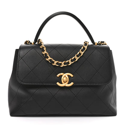 Chanel Calfskin Large Top Handle Flap Black 1 of 10