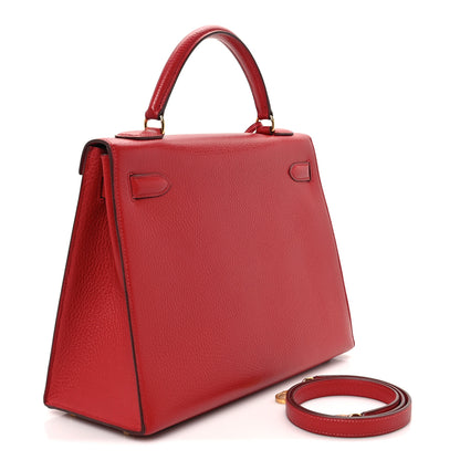 Hermes Ardennes Kelly Sellier 32 Rouge Vif 3 of 12