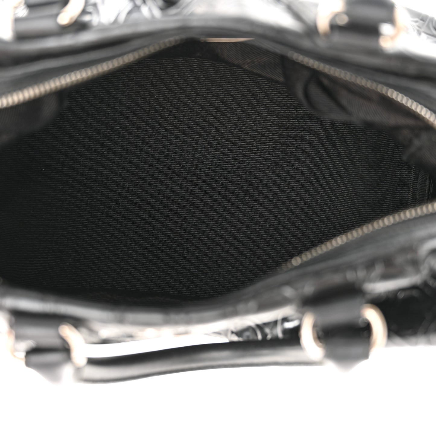 Patent Gancini Embossed  Black
