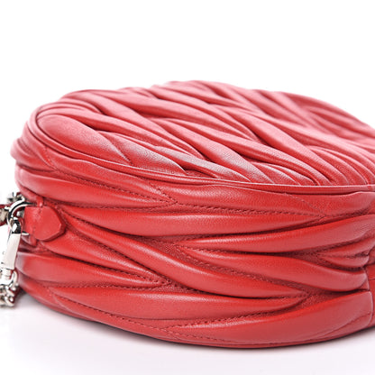 Miu Miu Nappa Matelasse Round Crossbody Fuoco 7 of 8