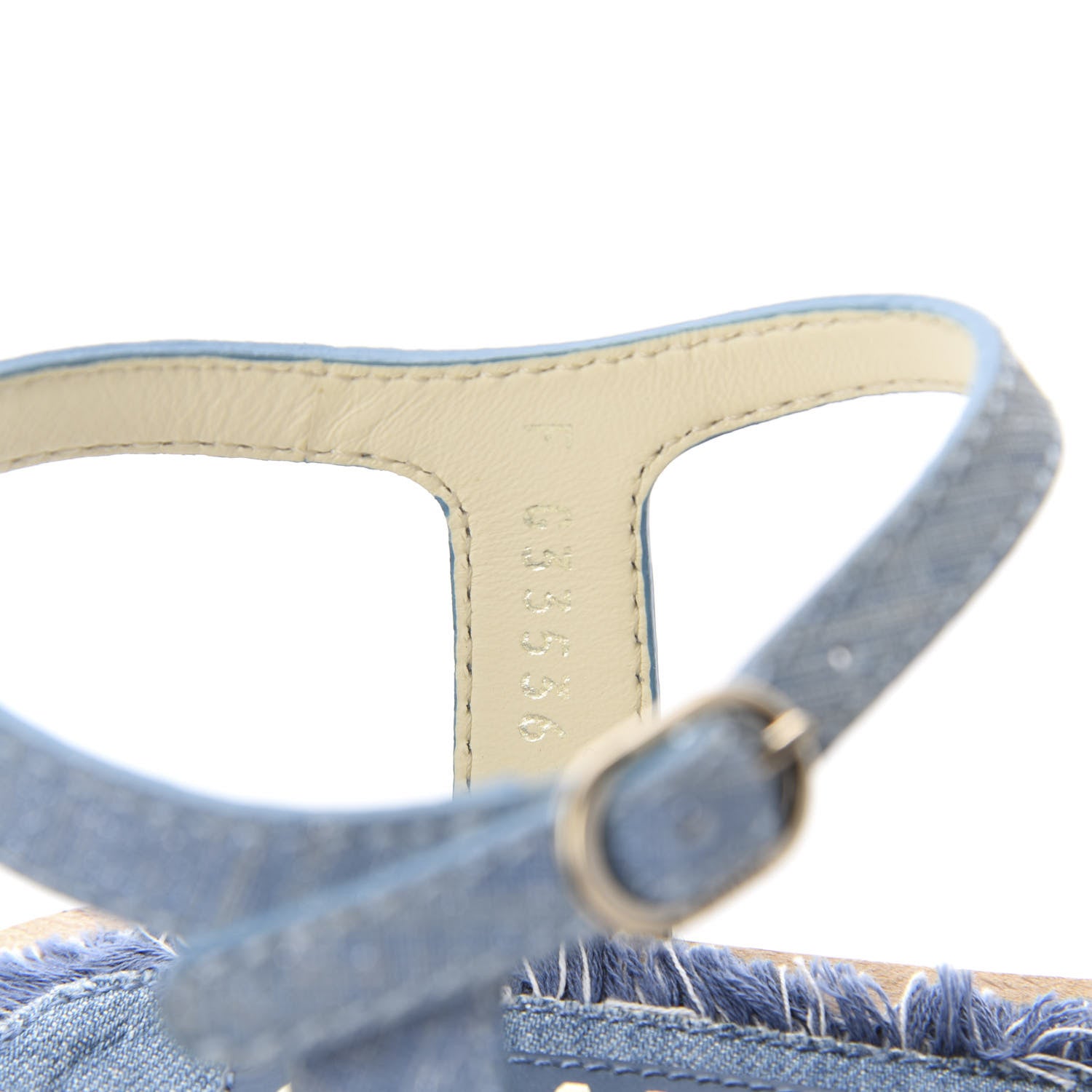 Chanel Denim Cork Pearl Sandals 35 Blue 11 of 11