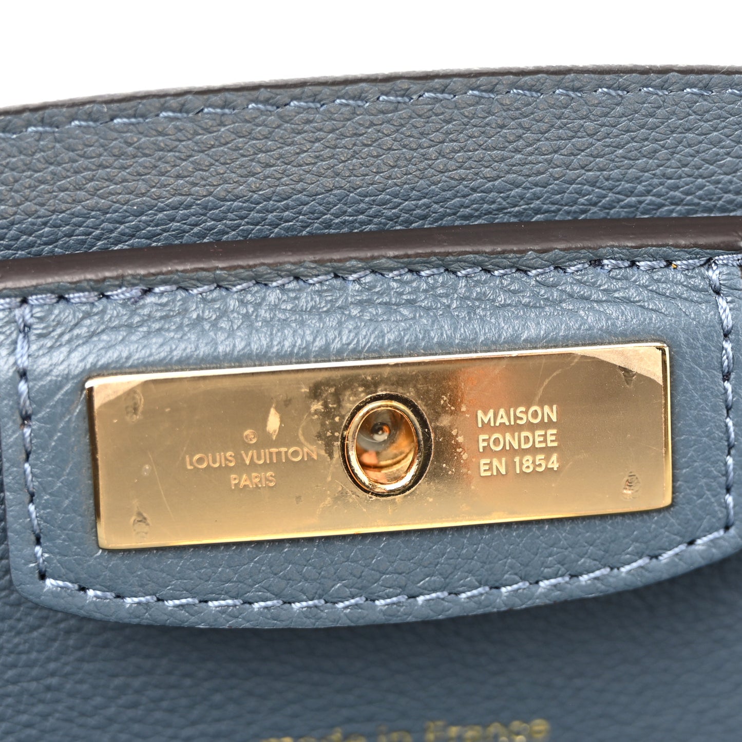 Grained Calfskin Steamer MM Blue