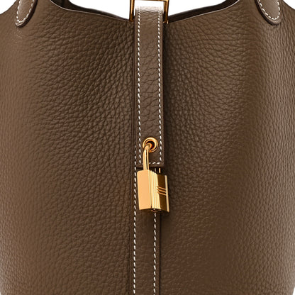 Hermes Taurillon Clemence Picotin Lock 18 PM Etoupe 7 of 10