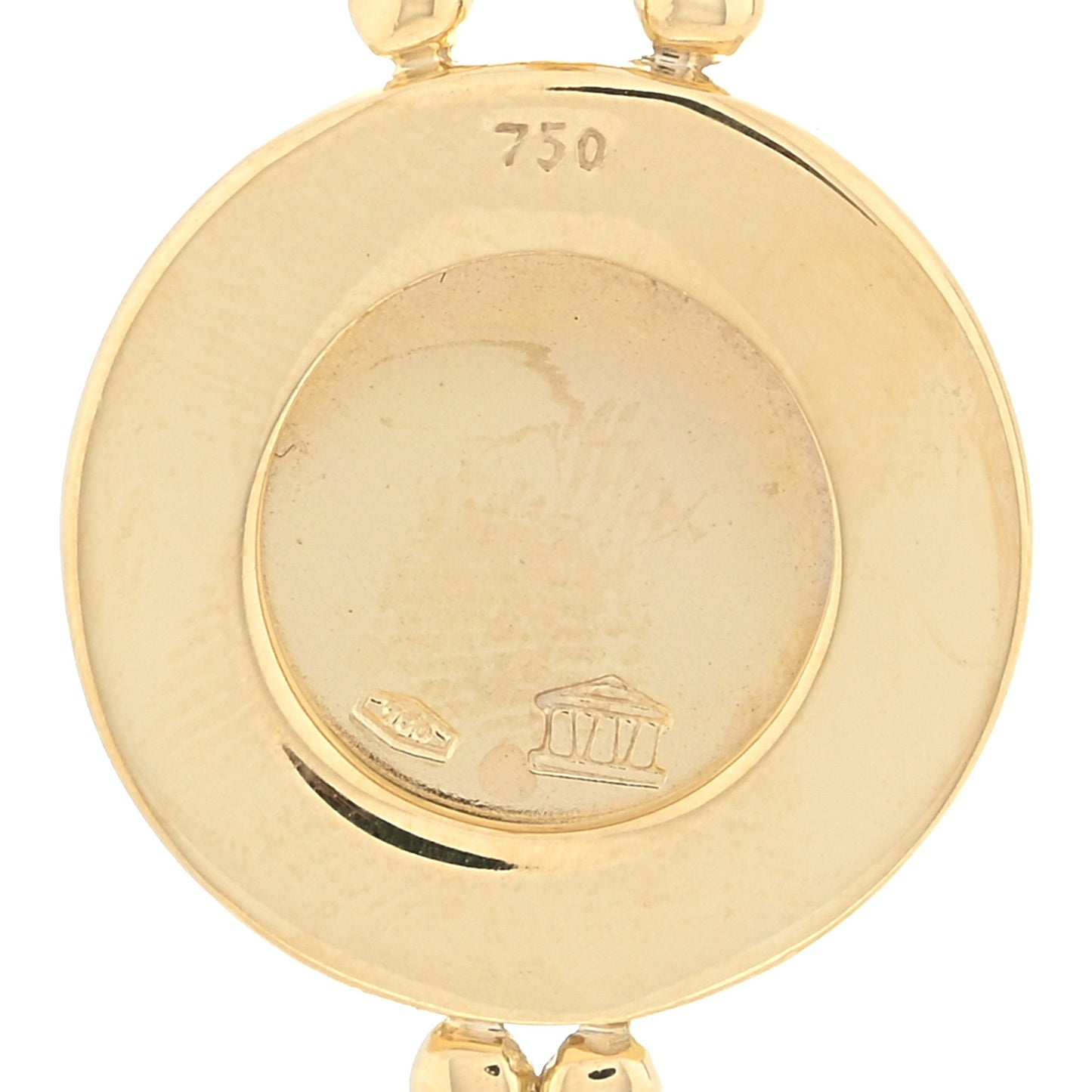 18K Yellow Gold Diamond 10mm Pave Angel Pendant