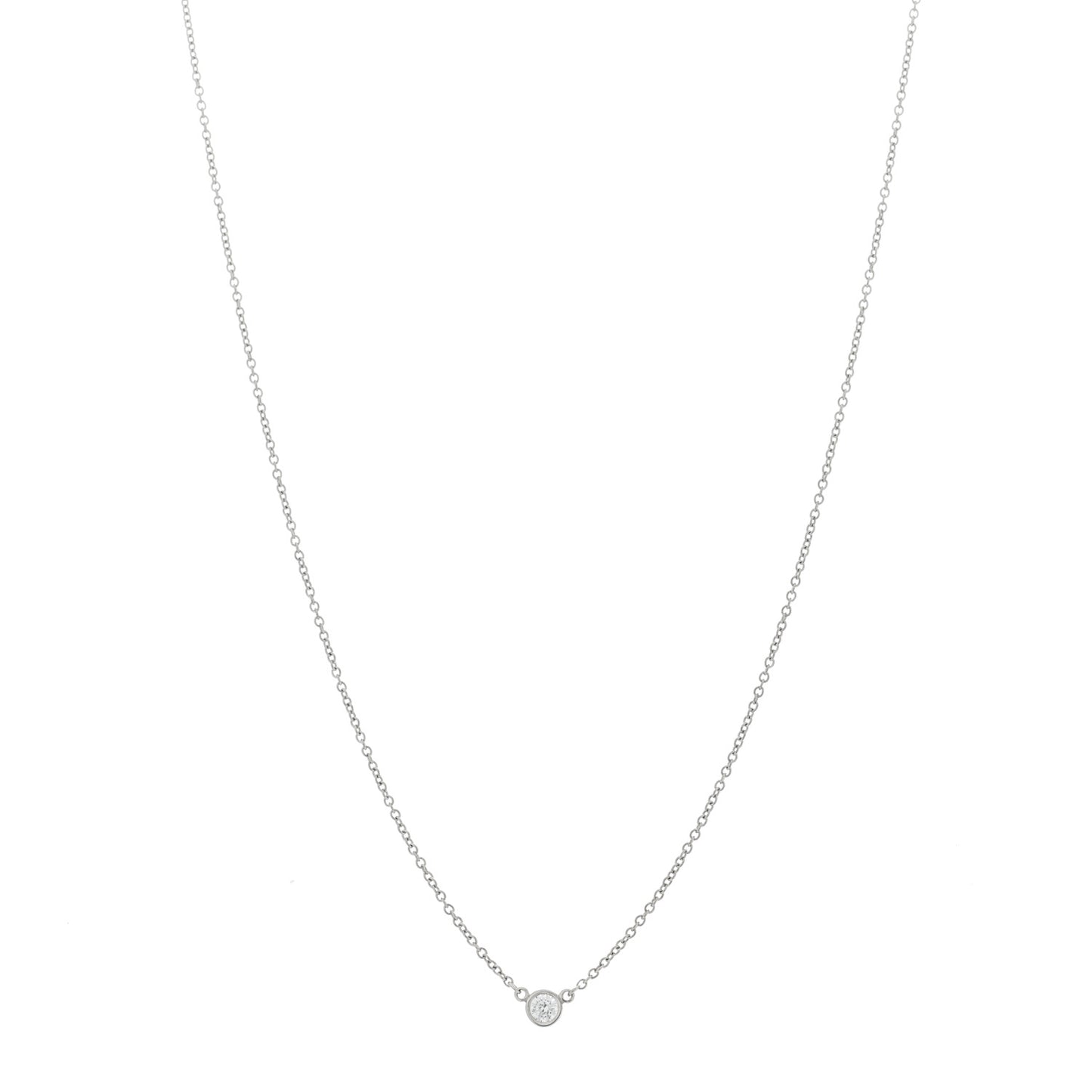 Platinum Diamond .08ct Elsa Peretti Diamonds by the Yard Pendant Necklace