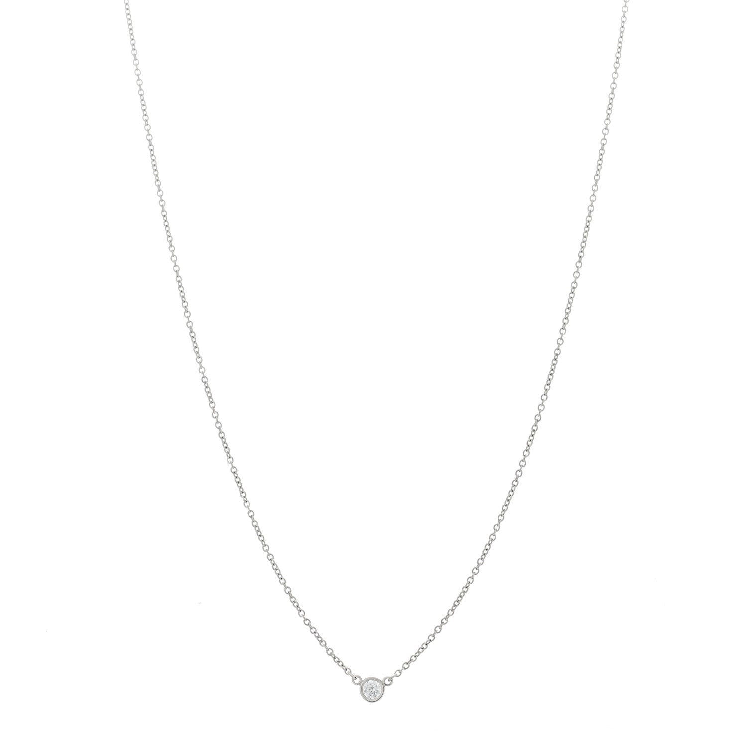 Tiffany Platinum Diamond .08ct Elsa Peretti Diamonds by the Yard Pendant Necklace 1 of 6