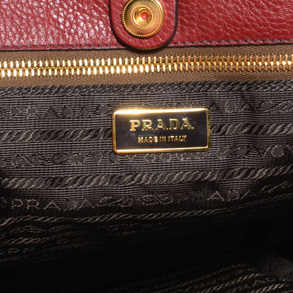 Prada Vitello Daino Shoulder Bag Rubino 10 of 11