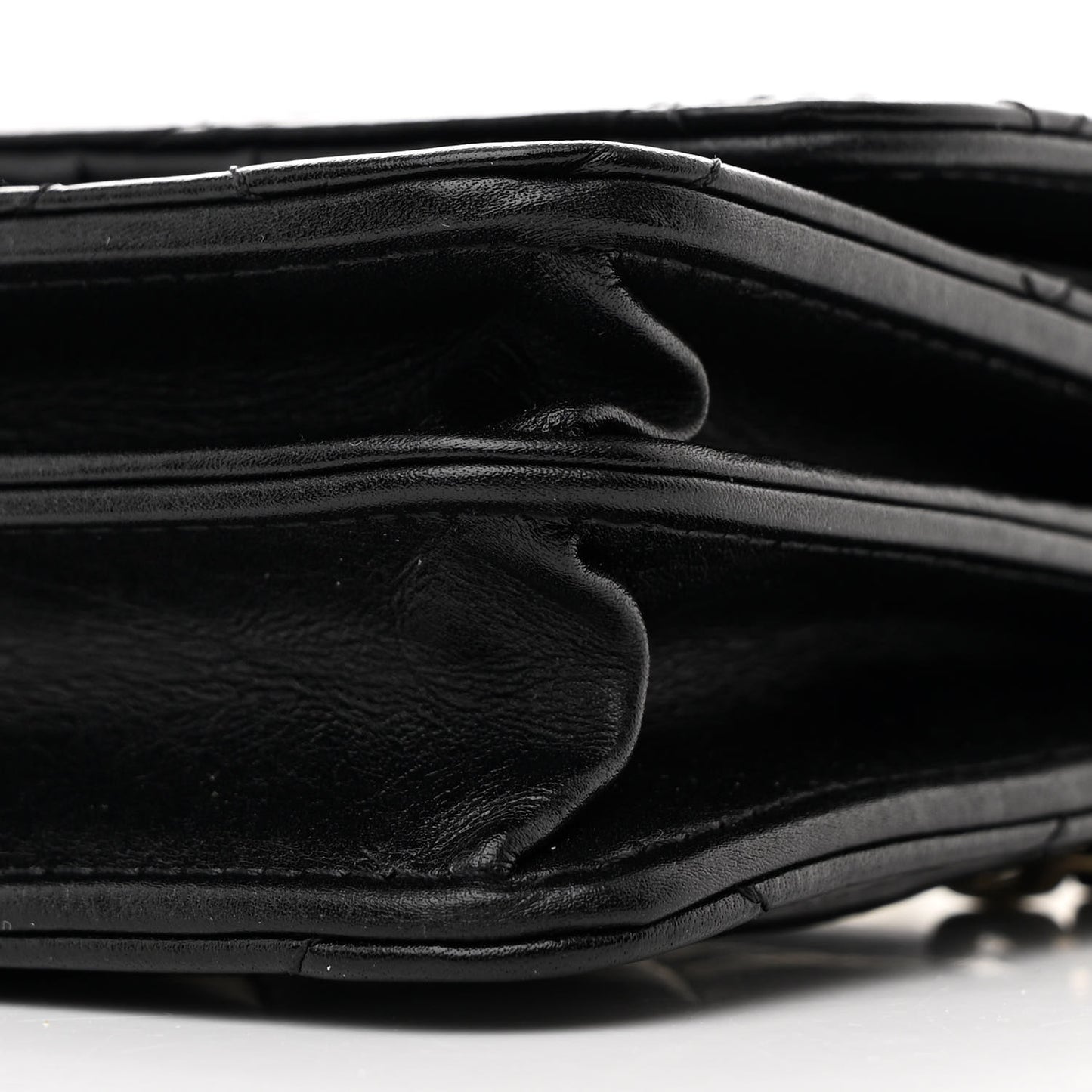 Calfskin Quilted Mini Maxi Pearls Wallet On Chain WOC Black