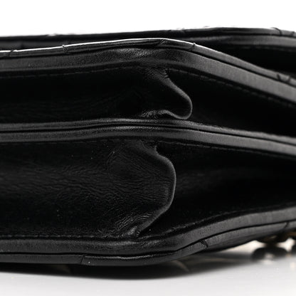 Chanel Calfskin Quilted Mini Maxi Pearls Wallet On Chain WOC Black 11 of 13