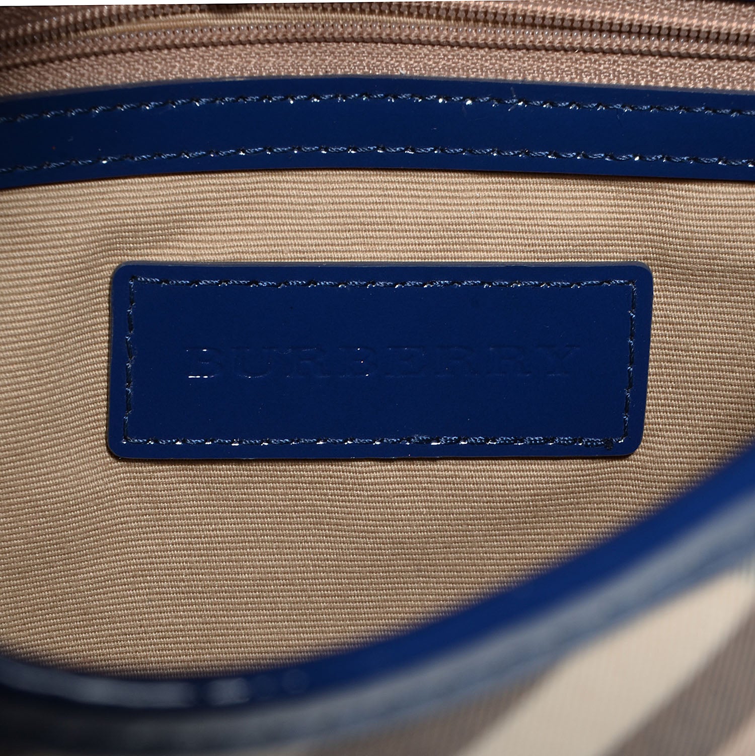Burberry Patent Nova Check Brook Hobo Jet Blue 8 of 12