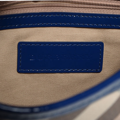 Burberry Patent Nova Check Brook Hobo Jet Blue 8 of 12