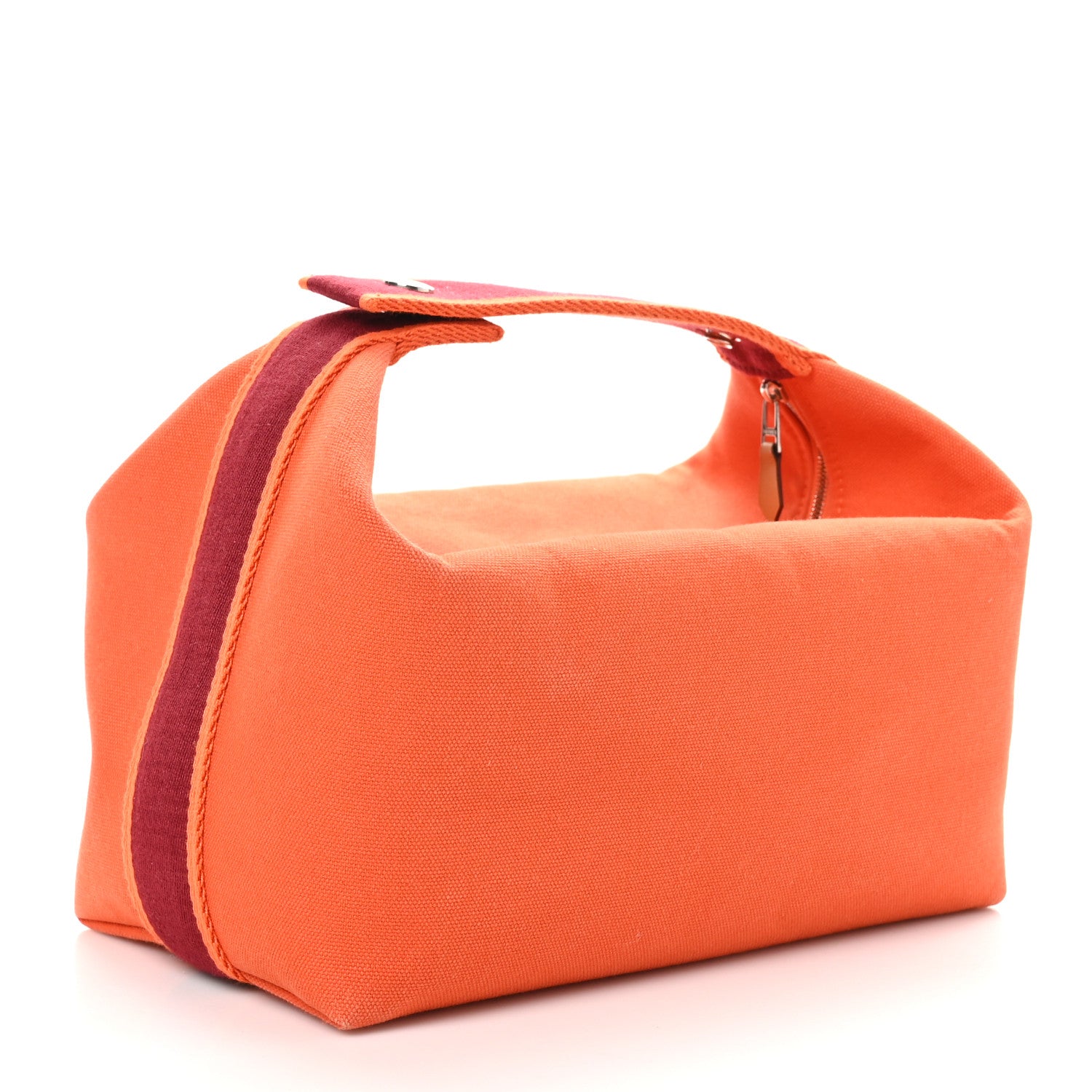 Hermes Canvas Large Bride-A-Brac Pouch Orange Feu Burgundy 3 of 11