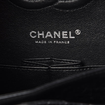 Chanel Crumpled Calfskin Quilted Medium Double Flap So Black 6 of 8