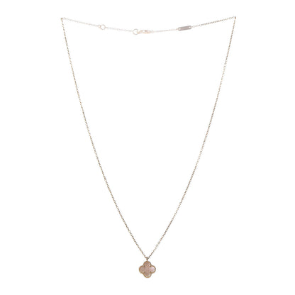 Van Cleef & Arpels 18K Yellow Gold Mother of Pearl Sweet Alhambra Pendant Necklace 3 of 7