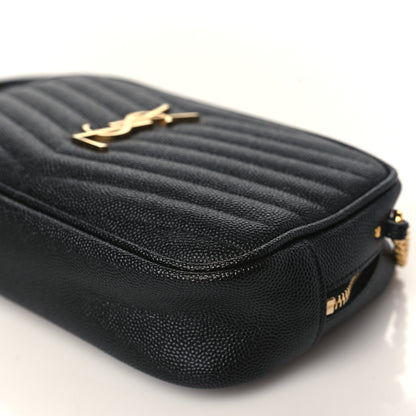 Saint Laurent Grain De Poudre Matelasse Monogram Mini Lou Camera Bag Black 9 of 9