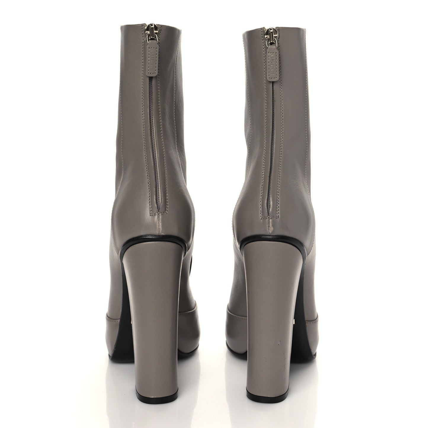 Calfskin Twiggy Horsebit Boot 39 Storm Grey