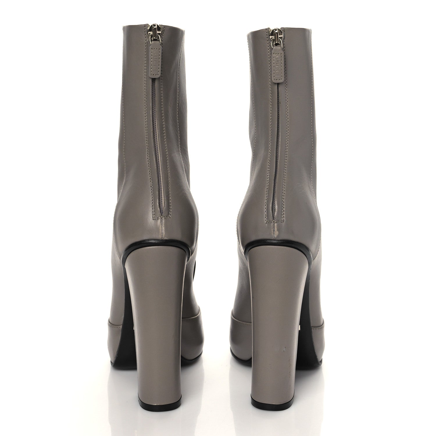 Gucci Calfskin Twiggy Horsebit Boot 39 Storm Grey 5 of 14