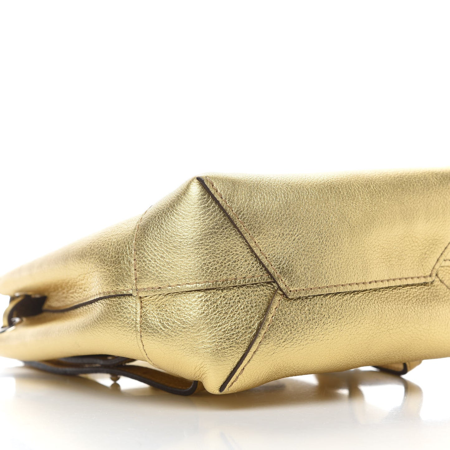 Metallic Calfskin Lockme Mini Backpack Gold
