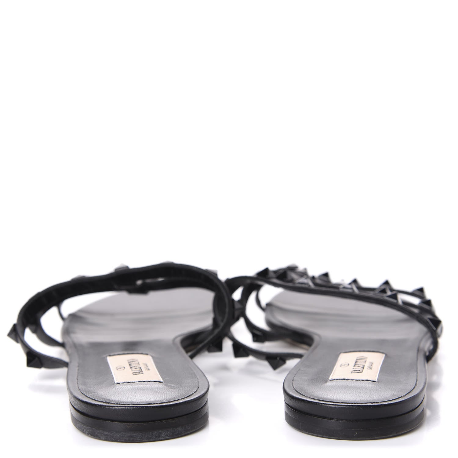 Valentino Garavani Nappa Rockstud Caged Flat Slide Sandals 39.5 Black 6 of 9