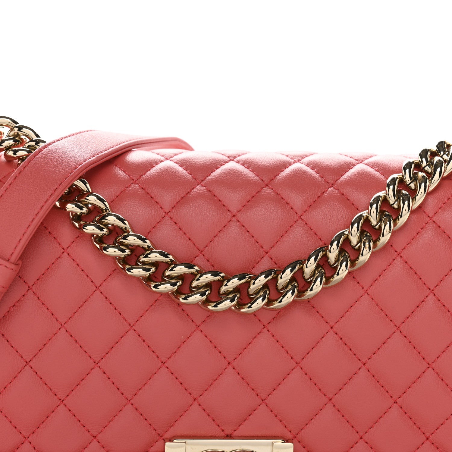 Chanel Calfskin Quilted Medium Boy Flap Coral 8 of 10