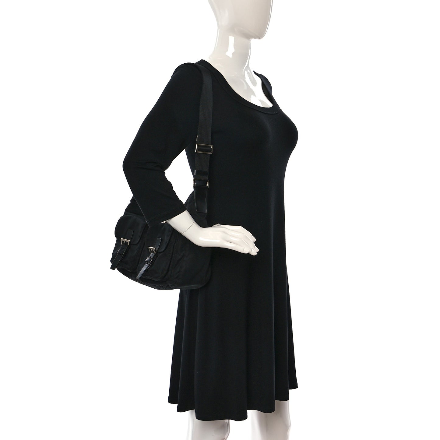 Tessuto Nylon Messenger Bag Black