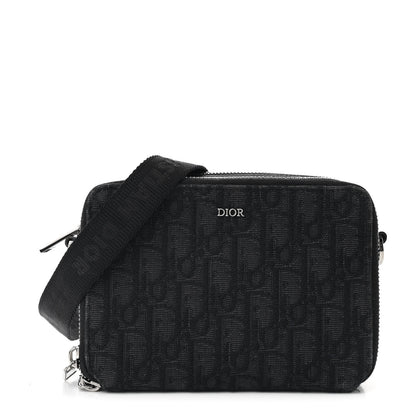 Christian Dior Oblique Zipped With Strap Pouch Blue Black 1 of 13