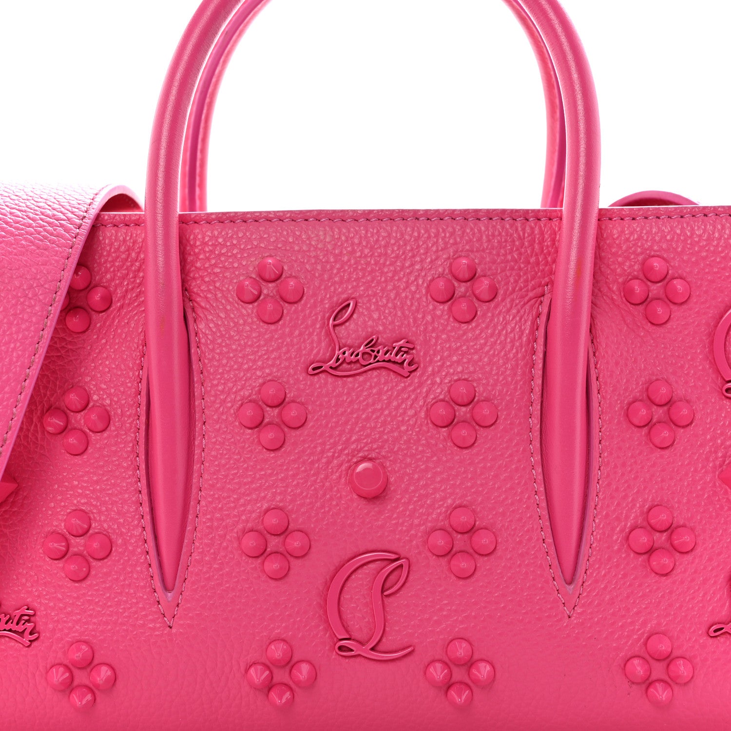 Christian Louboutin Calfskin Spikes Loubinthesky Paloma Baguette Bolerose 8 of 14