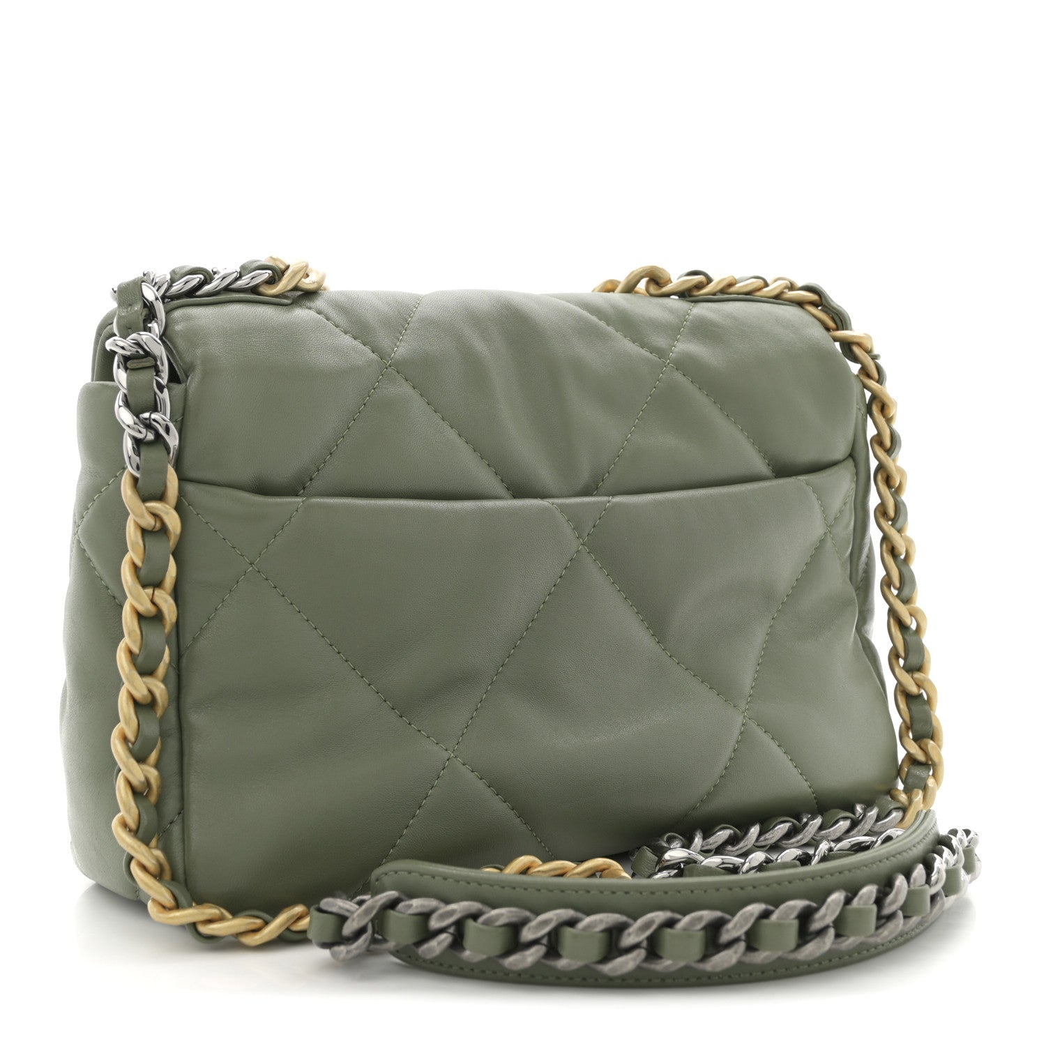 Chanel Lambskin Quilted Medium Chanel 19 Flap Green 3 of 10