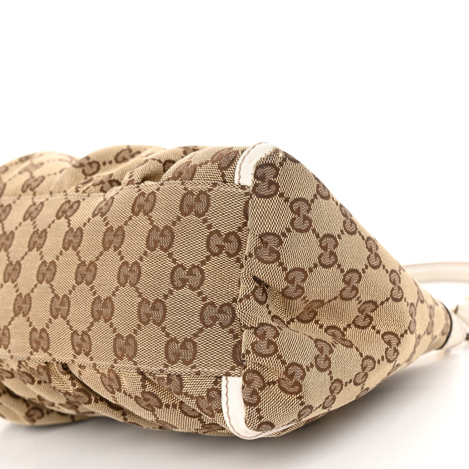 Gucci Monogram Medium D Gold Ring Hobo White 10 of 12