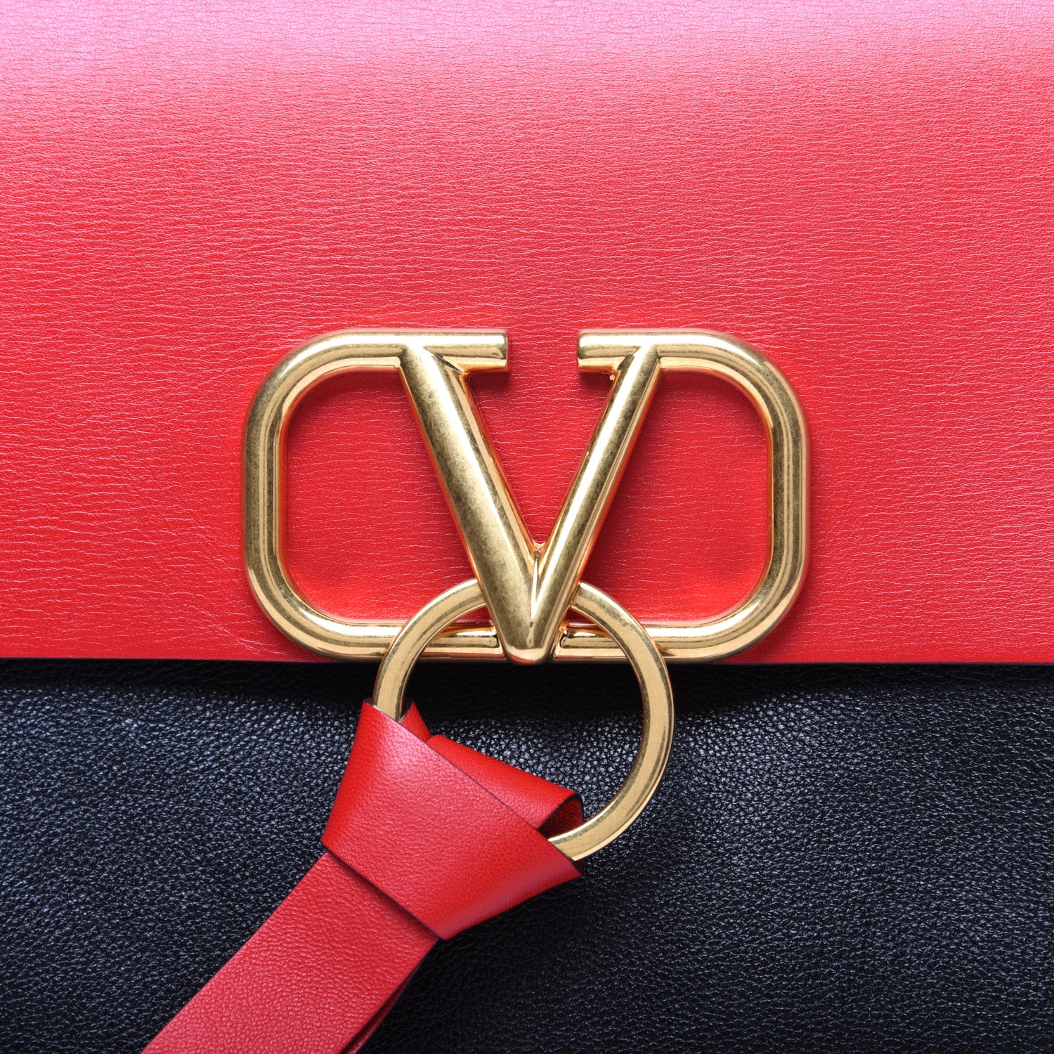 Valentino Garavani Smooth Calfskin Medium Vring Shoulder Bag Rouge Pur Cerise Black 18 of 19