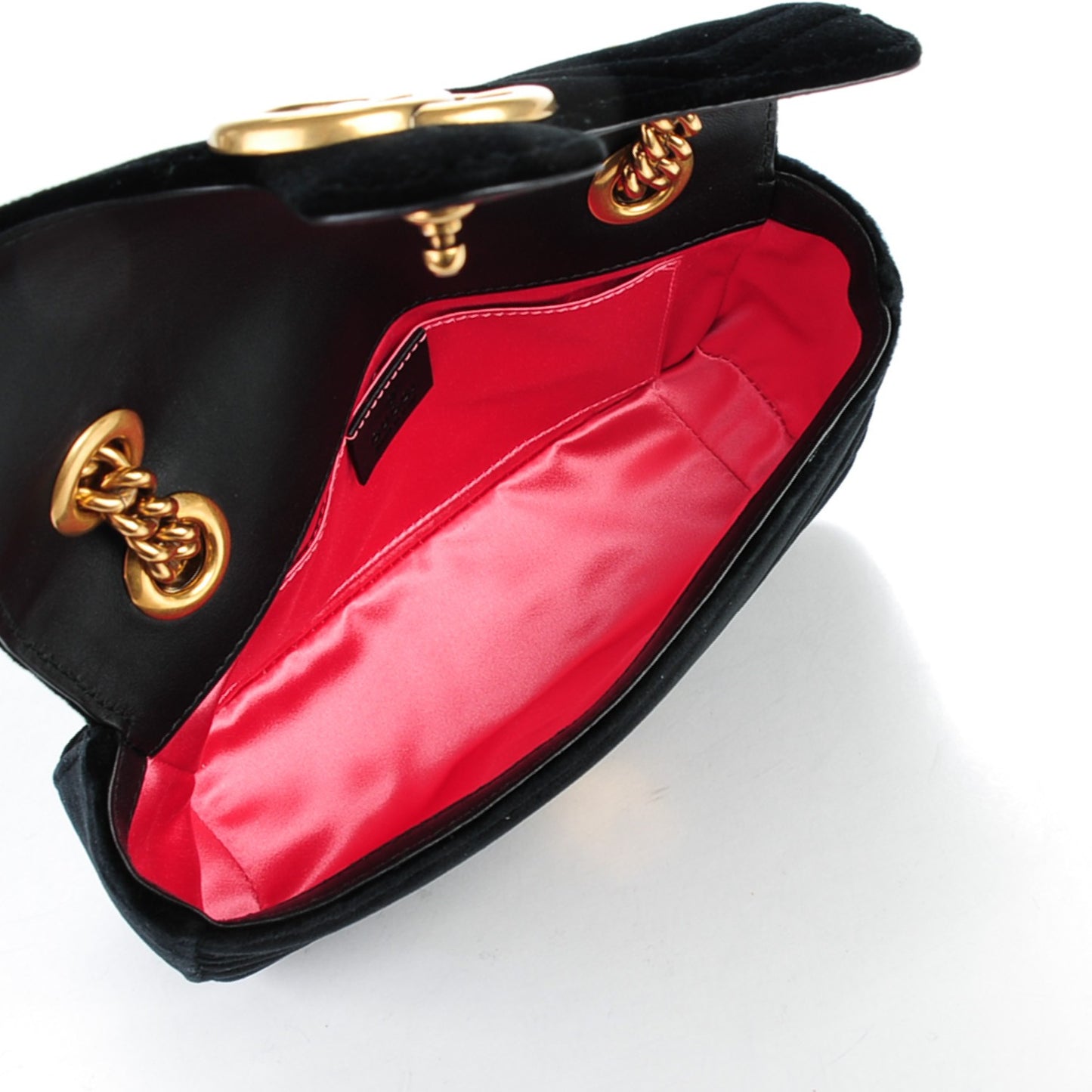 Velvet Matelasse Mini GG Marmont Shoulder Bag Black