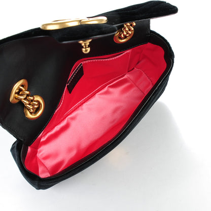 Gucci Velvet Matelasse Mini GG Marmont Shoulder Bag Black 5 of 7