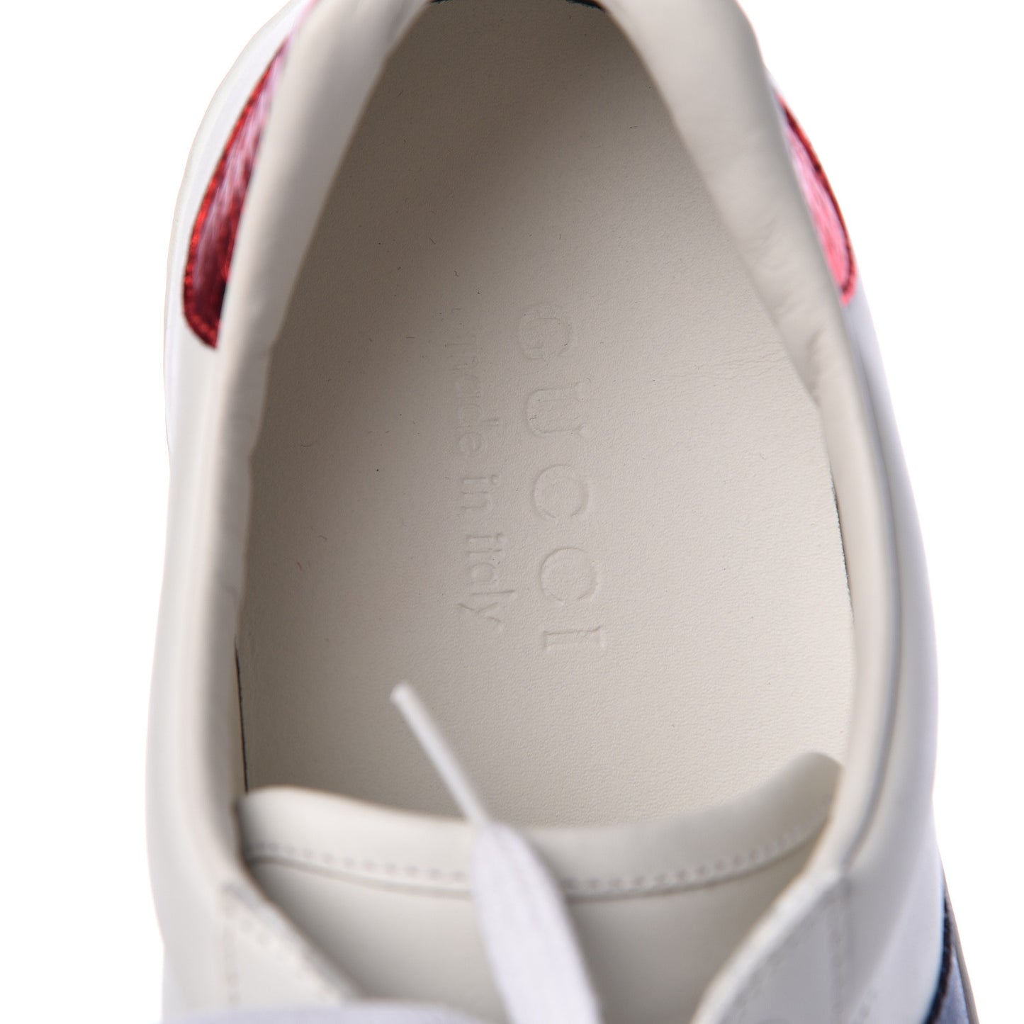 Calfskin Ayers Web Tiger Embroidered Mens Ace Sneakers7.5 White