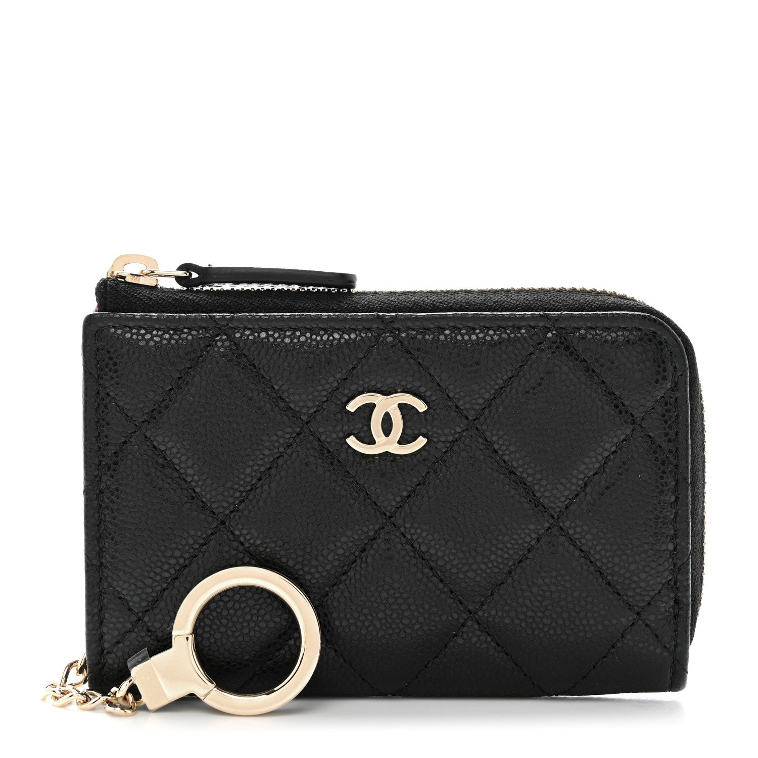 Chanel Caviar Quilted Zipped Key Holder Case Black 1 of 8
